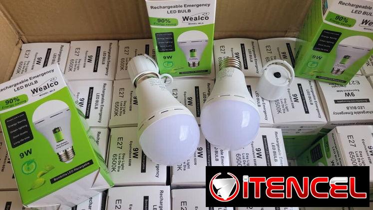 💡Bombillo Led Recargable. 9W. Luz Blanca. Marca Wealco