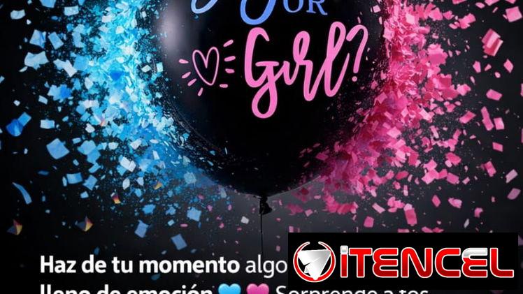 Artículos para Revelación de sexo  Set decorativos completos  Globos  Mantel Cortinas  Velas de humo  Globos de confetis