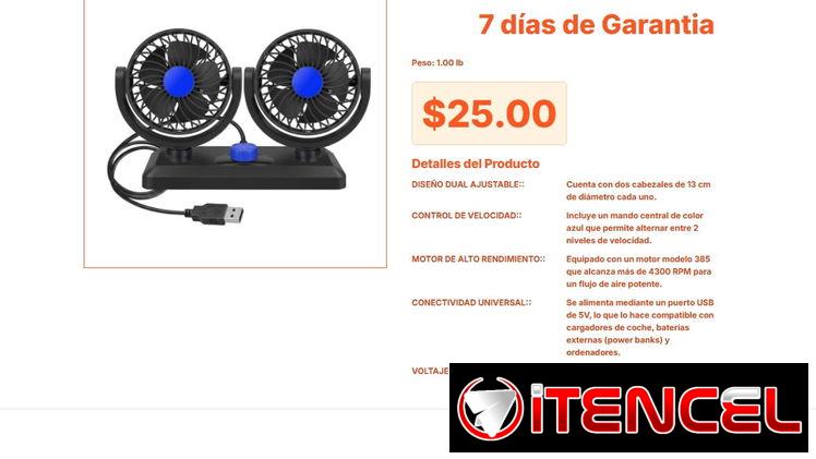 Mini Ventilador de Aire Potente 4300 RPM: Mini Fan USB con Selector Azul VPT#-0195