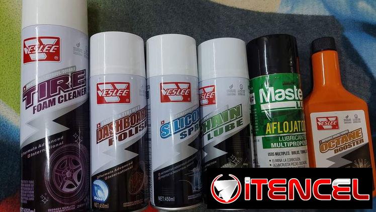 Pinturas en spray y otros productos de autos y motos.