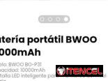 Batería portátil BWOO 10000mAh. Modelo: BWOO BO-P31