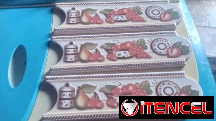 Cenefa de cocina y de bañó loza de piso y azulejos cintillo cemento gris cola y blanco purle teja 59576317