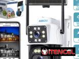 Cámara de seguridad solar/2 lentes 10 MPX/ Wifi/exterior e interior