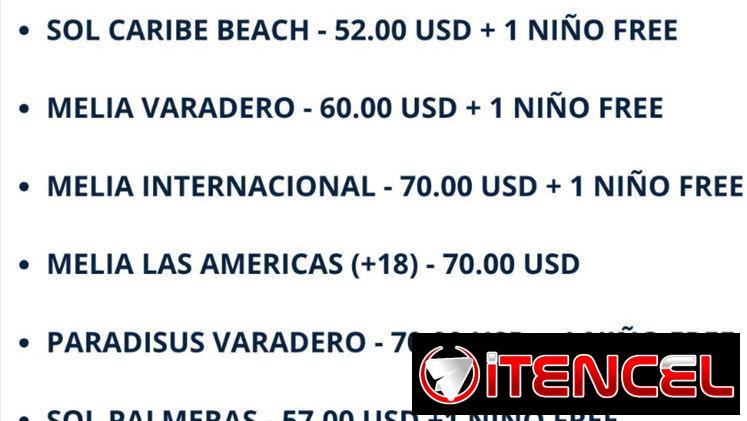 Reservas para hoteles en Vardero y Habana