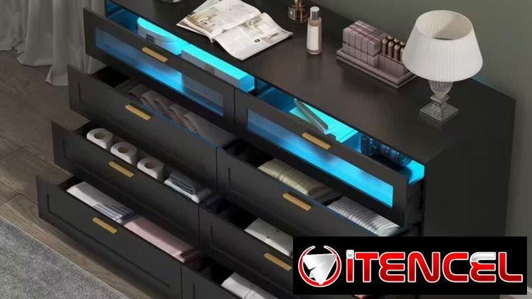 Gavetero/comoda de 6 cajones con luces led comunícate con Pedro