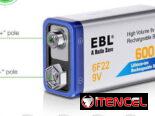🔋​ BATERIAS RECARGABLES 9 VOLT 🔋​ MARCA EBL® 🔋 CALIDAD 🔋 LA MEJOR 🔋 600mAh 🔋 – 5.887.23.60