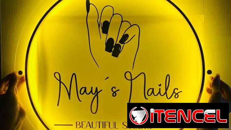 Carteles personalizados con retroiluminacion, cartel de acrilico para salón de belleza