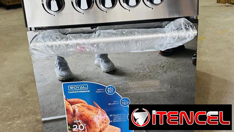 Cocina con horno 4 hornillas de gas marca ROYAL 20 pulgadas con Tapa de cristal precio $240 USD Transporte Incluido