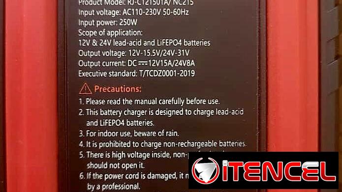 🪫 Cargador Inteligente de Baterías, 12v 15Ah. 24v 8Ah. Compatible con LiFePO4 y Plomo Ácido. Cargador de 9 etapas.