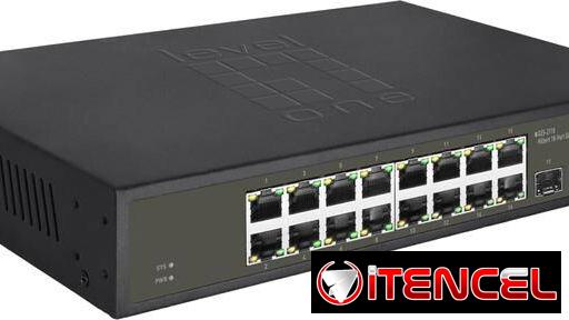 Switch PoE Sellados en Caja 📦 Gigabit Administrado de 18 puertos, 2 x Gigabit SFP, 16 Salidas PoE, de 230W (55821991)