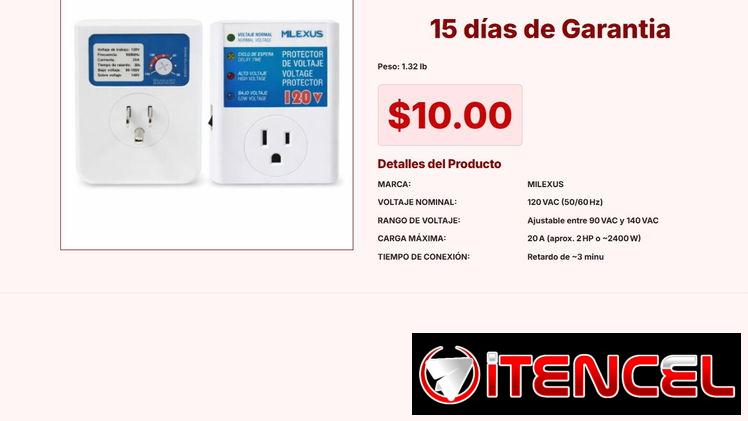 Protector de Corriente 20A Milexus para Motores de hasta 2 HP VPT#-0254