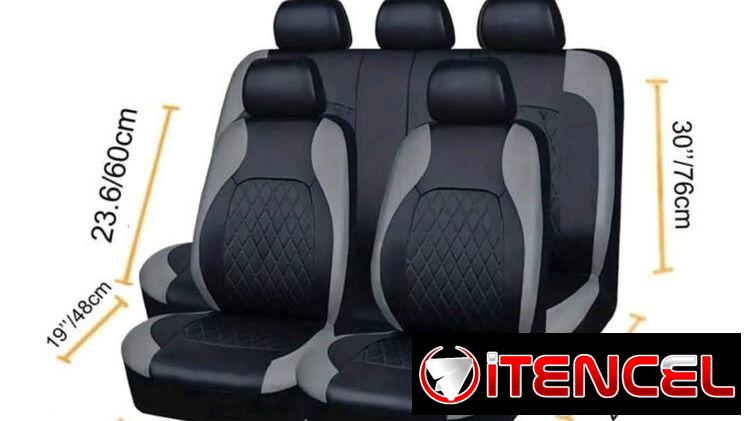 Juego de cubiertas de asiento de automóvil de 9 piezas que incluye 2 cubiertas de asiento delanteras,