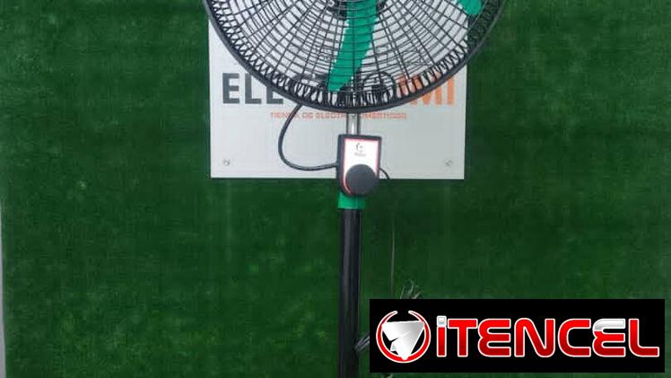 VENTILADOR DE PEDESTAL POLUX 18″ – 70W 🌀   💵 Precio: 35 USD   🛡️ Garantía: 1 mes    🎨 Color: Negro con aspas verdes