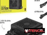 🔌⚡Fuente de alimentación CORSAIR CX750M 80 Plus Bronce Semi-Modular de Bajo Ruido ATX 750 Watt