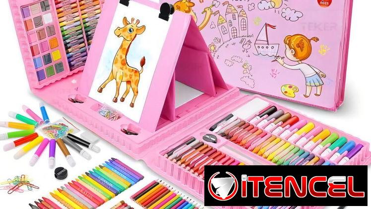 Set de colores _ plumon _Kit De Dibujo Y Pintura Maleta 208 Piezas colores , plumones , crayolas  Para Niñ@s.  30 USD