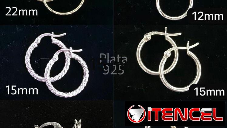 Aretes y Argollas de Plata 925