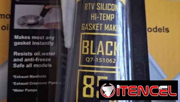 Silicona de alta temperatura negra 85 g .  Damos factura, aceptamos transferencia.  Mensajeria por costo adicional.