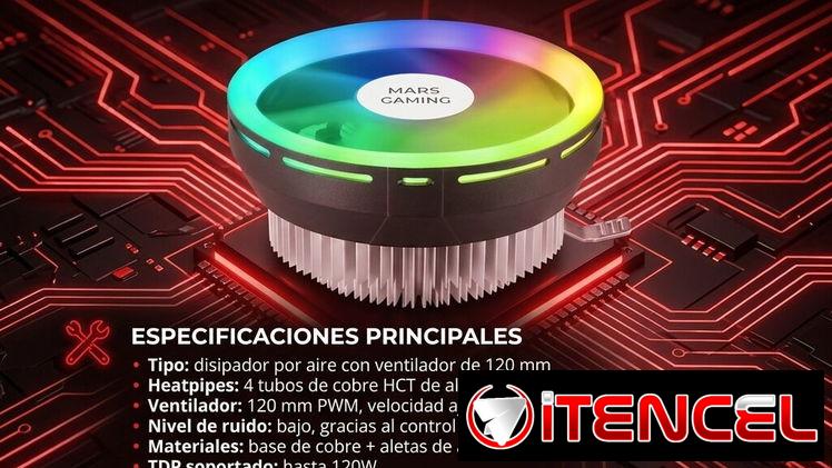 🔵Disipacion de Aire Mars Gaming MCPU120 RGB Precio 💲25 usd
