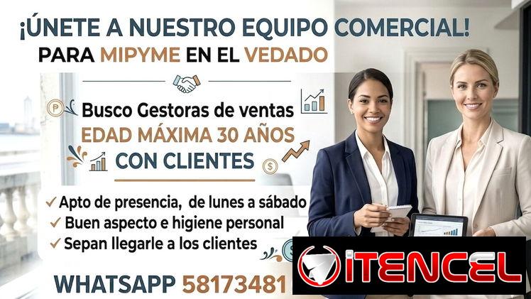 Se busca gestora o comercial de ventas , para mipyme en el vedado