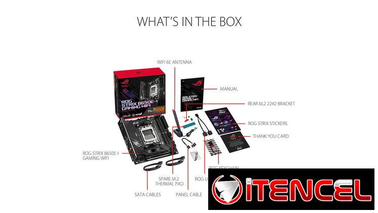 Motherboard Mini-ITX, ASUS ROG Strix B650E-I Gaming WiFi, Socket AM5, DDR5-8000