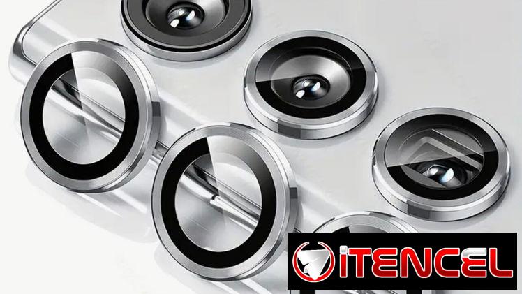Aros independiente de aluminio y cristal y micas enterizas para iPhone y Samsung (cámaras)