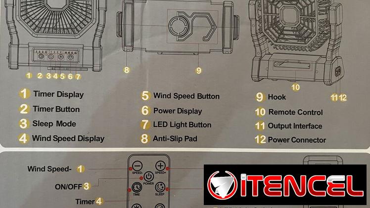 Ventiladores recargables 20mil mah 50usd color negro