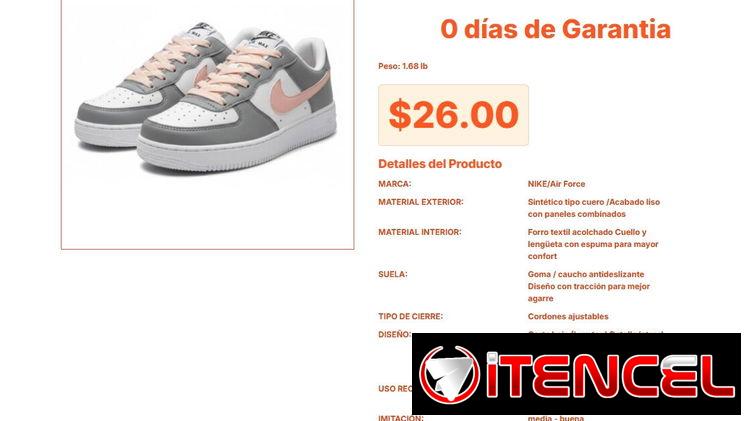 Nike Air Force Gris/Rosado: El Clásico con Toque Femenino por $26.00 VPT#-0320