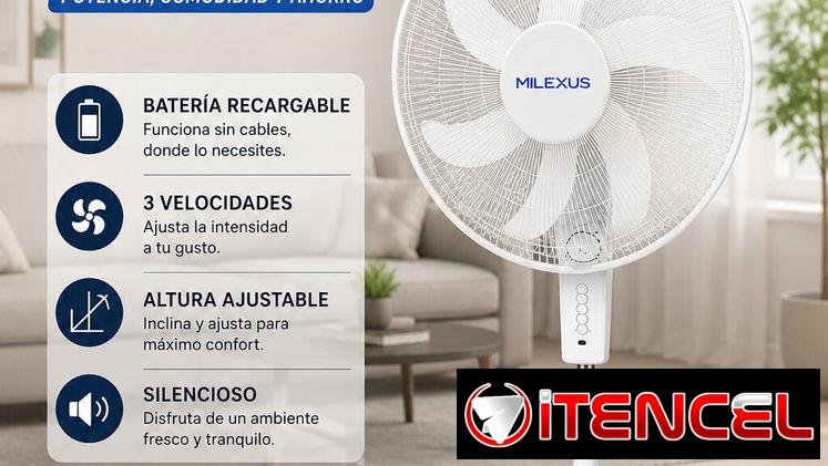 💨 Ventilador de Pedestal Recargable MILEXUS 💨
