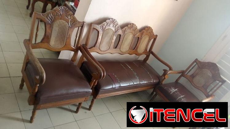 ✅OFERTA✅ JUEGO SALA DE CAOBA DE USO EN 90 USD O AL CAMBIO
