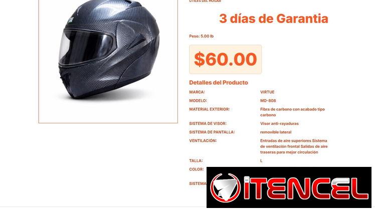 Material de fibra de carbono en el Casco integral Virtue nuevo pro VPT#-0080