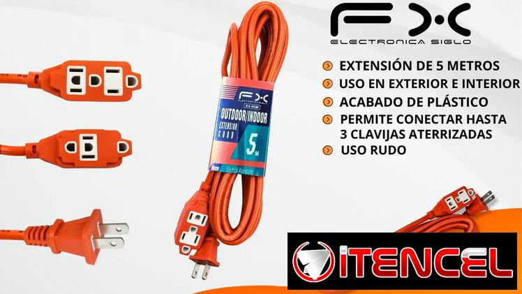 Extensión Eléctrica Uso Rudo Multicontacto 5 Metros Cable De Cobre Cal.16 – 3 Tomas