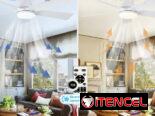 Ventilador de techo moderno Depuley 42 pulgadas 5 aspas, LUCES LED (3 MODO DE ILUMINACIÓN) BLANCO, NUEVO (incluye mando)