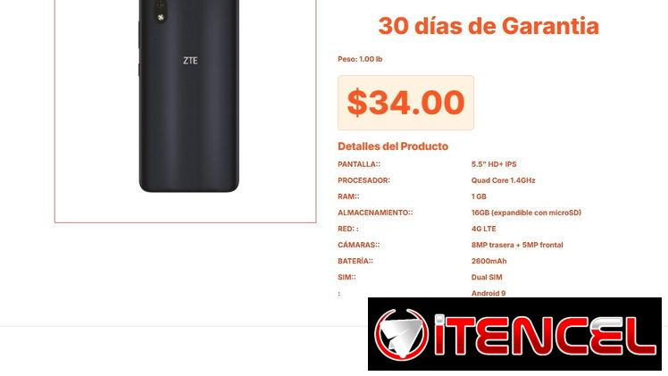 ZTE Blade A3 2020: Celular 4G LTE con Pantalla IPS por $34.00 VPT#-0346