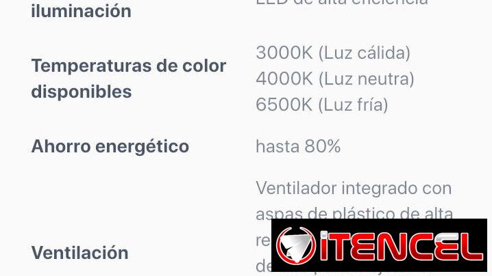 Lámpara led ventilador integrado