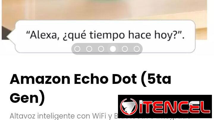 Amazon Echo Dot (5ta Gen). Altavoz inteligente con WiFi y Bluetooth e integrado con Alexa
