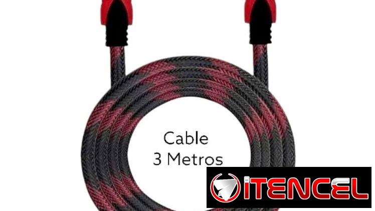 Cable enmallado HDMI a HDMI (HD Resolución 1920x1080p) de 3m. Nuevo en 5000 CUP