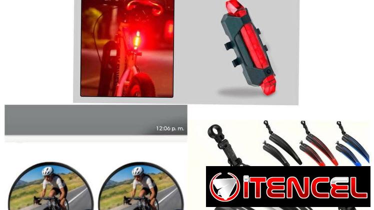 ✅Parrillas ✅Bombas de aire  ✅ Candado ✅luces ✅Timbre✅Pata regulable✅ casco  ✅ Carcamonias de bic