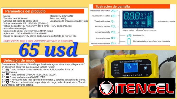 Cargadores inteligentes son compatibles con baterías de 12V y 24V, y soportan tecnologías como Plomo-Ácido, Calcio, Gel,