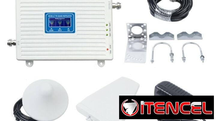 Amplificador de señal de teléfono celular 900/1800/2100MHz 2G/3G/4G Tri Band