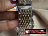 Reloj de hombre nuevo de acero inoxidable plateado y dorado