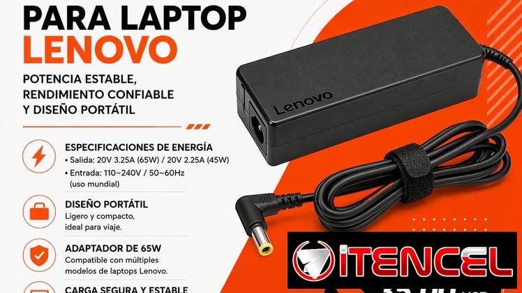 Cargador para Laptop Lenovo 65W Nuevo | Adaptador Compacto y Confiable en La Habana