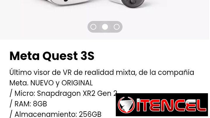 Meta Quest 3S. Último visor de VR de realidad mixta, de la compañía Meta. NUEVO y ORIGINAL