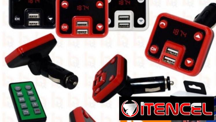 Mp3 de auto. Transmisor FM. Bluetooth, USB, microsd, manos libres, cargador de celular,