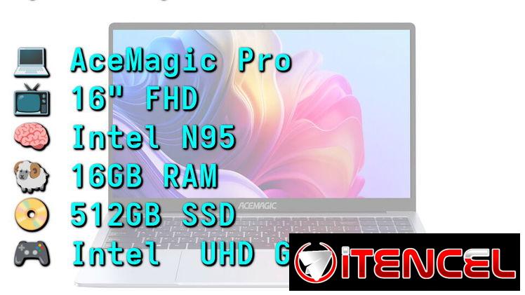 LAPTOP 🎁NUEVA🎁📦CAJA, AceMagic Pro (AX16), 16″ FHD IPS Antireflejo, Intel N95, 16GB RAM, 512GB SSD