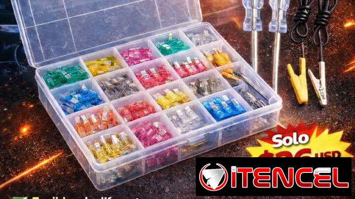 🚗 CAJA DE FUSIBLES AUTOMOTRICES – 306 PIEZAS Si tienes auto o trabajas con electricidad automotriz, esta caja es perfec
