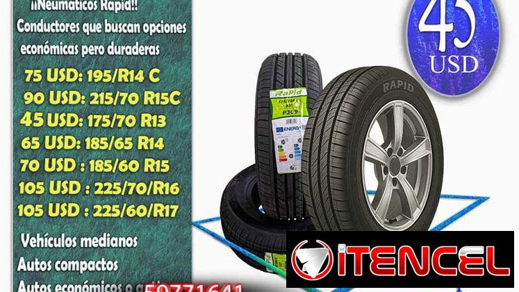 Neumáticos para Auto RAPID 🛞 Neumáticos RAPID para Auto – ¡Agarre y Durabilidad al Mejor Precio! $45