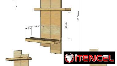 Repisa de pared 3 niveles ESTILO MODERNO MUEBLE