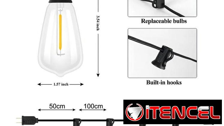 Luces exterior Guirnaldas de 15m para exteriores.  35 USD