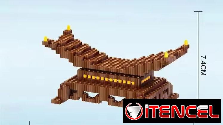 Figura decorativa Katana Lego con su base