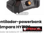 Ventilador-powerbank +lámpara HY8136.Ventilador de batería HY-8136 con una potente batería recargable de 20000 mAh